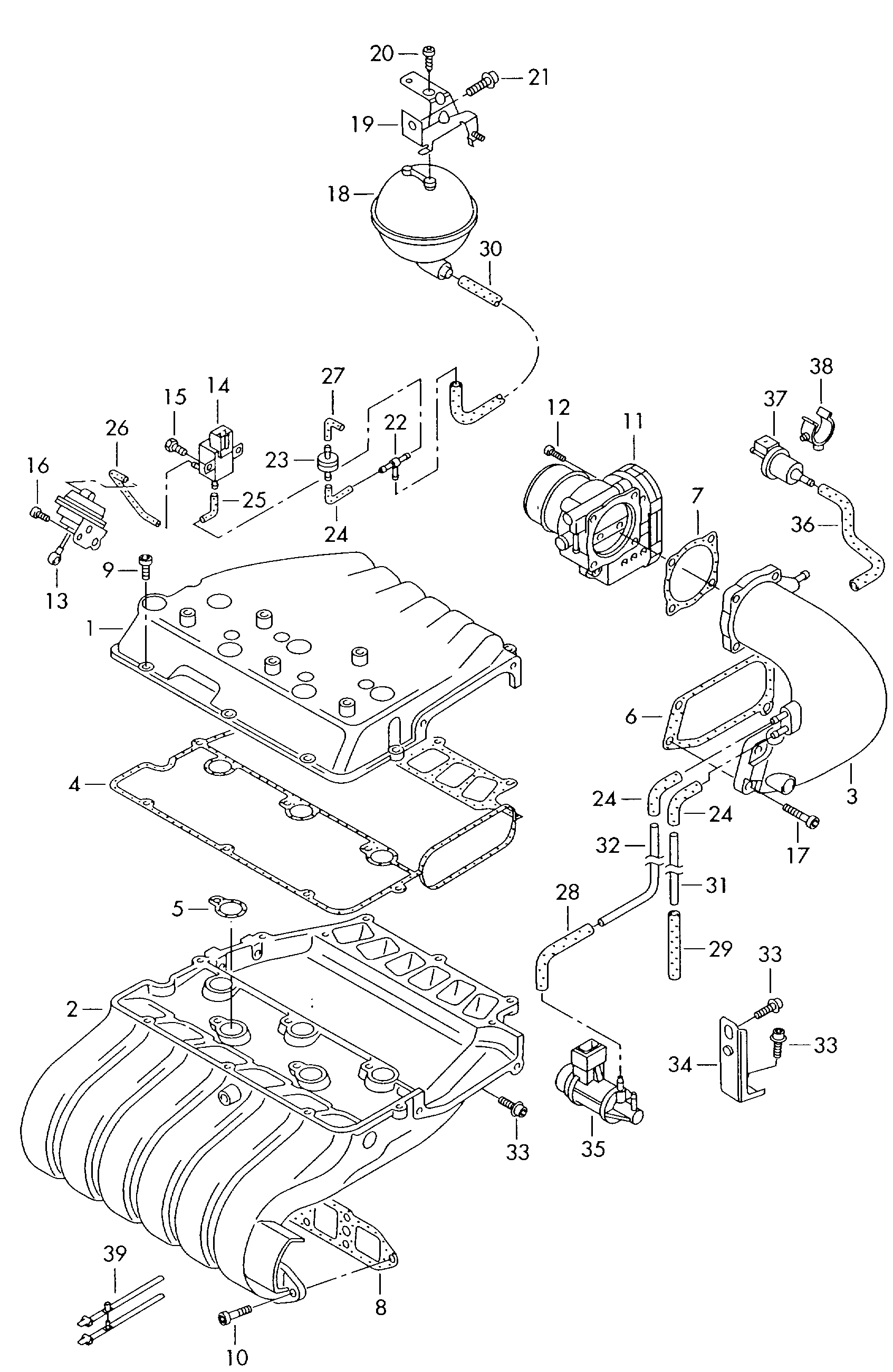 VW 037 906 283 D - Ventil comutare, clapeta comutare (galerie admisie) parts5.com