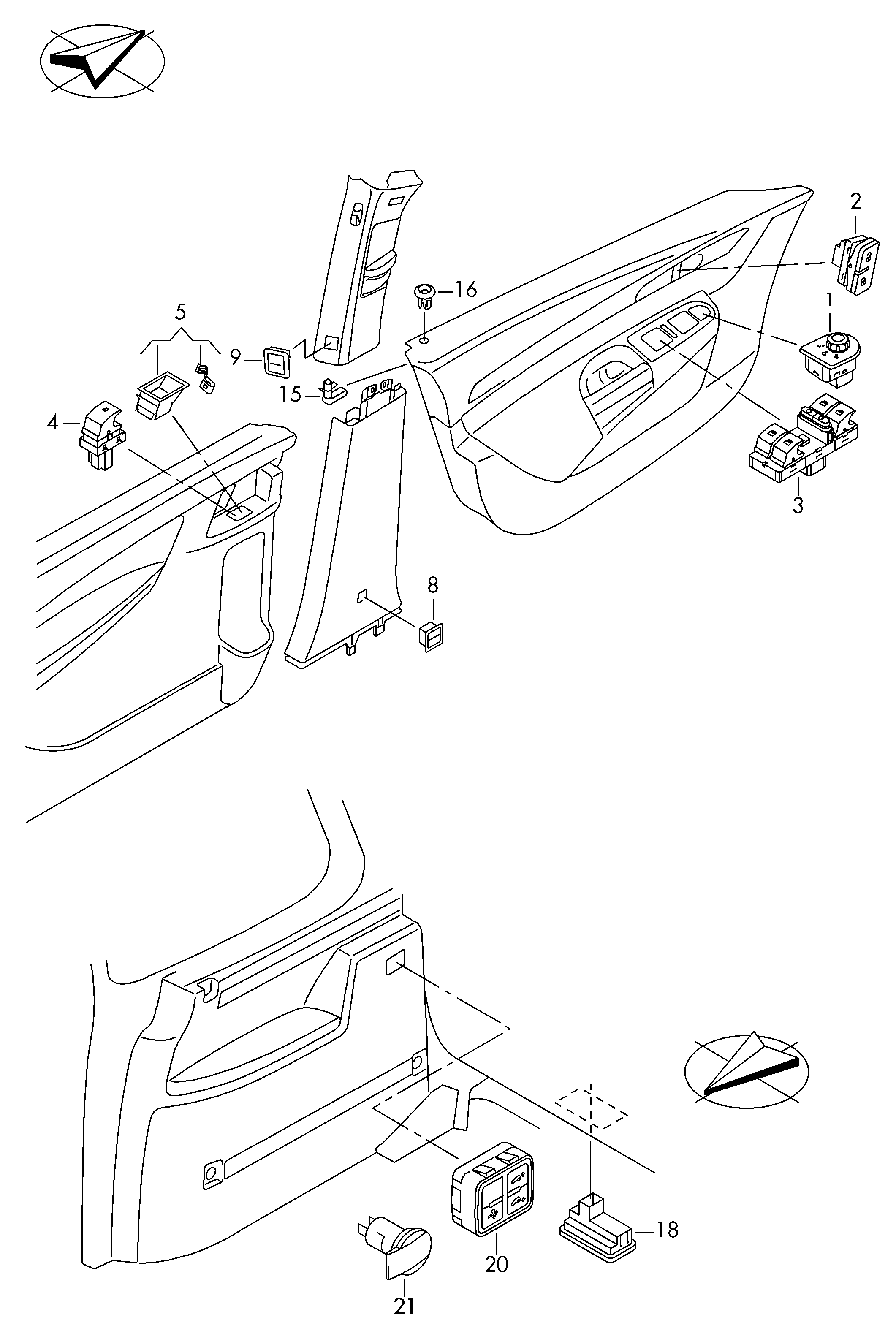 VAG 7L6 959 855 B - Interruptor, elevalunas parts5.com