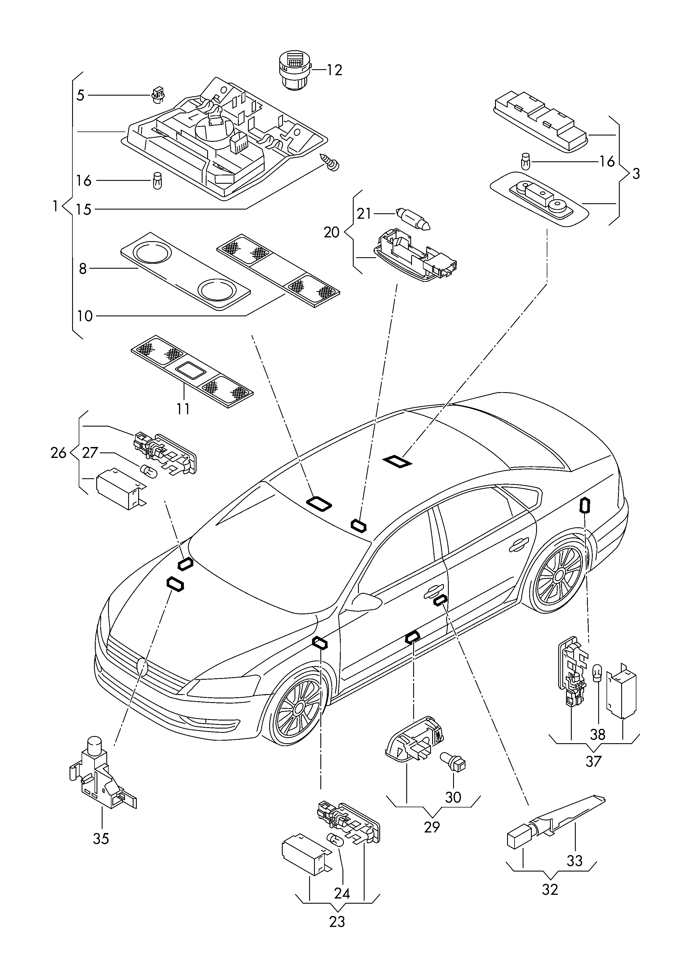 VAG 1K0947125H - Diffusor lens parts5.com