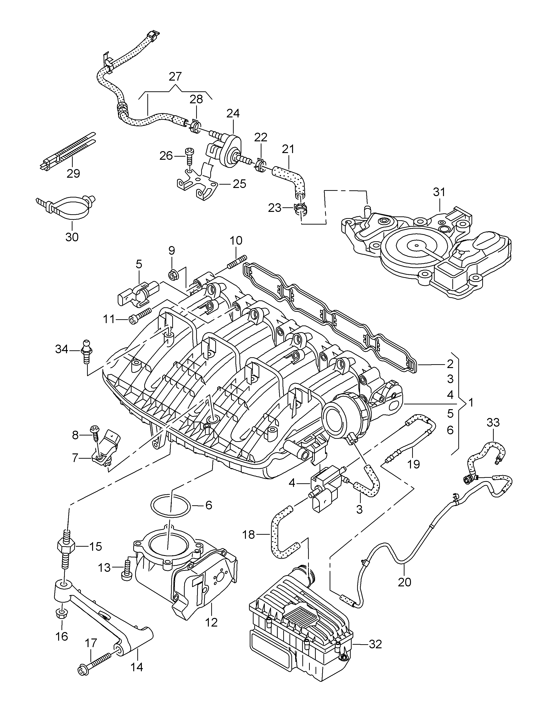 Seat 06H 906 283 J - Βαλβίδα, έλεγχος αέρα αναρρόφ. parts5.com