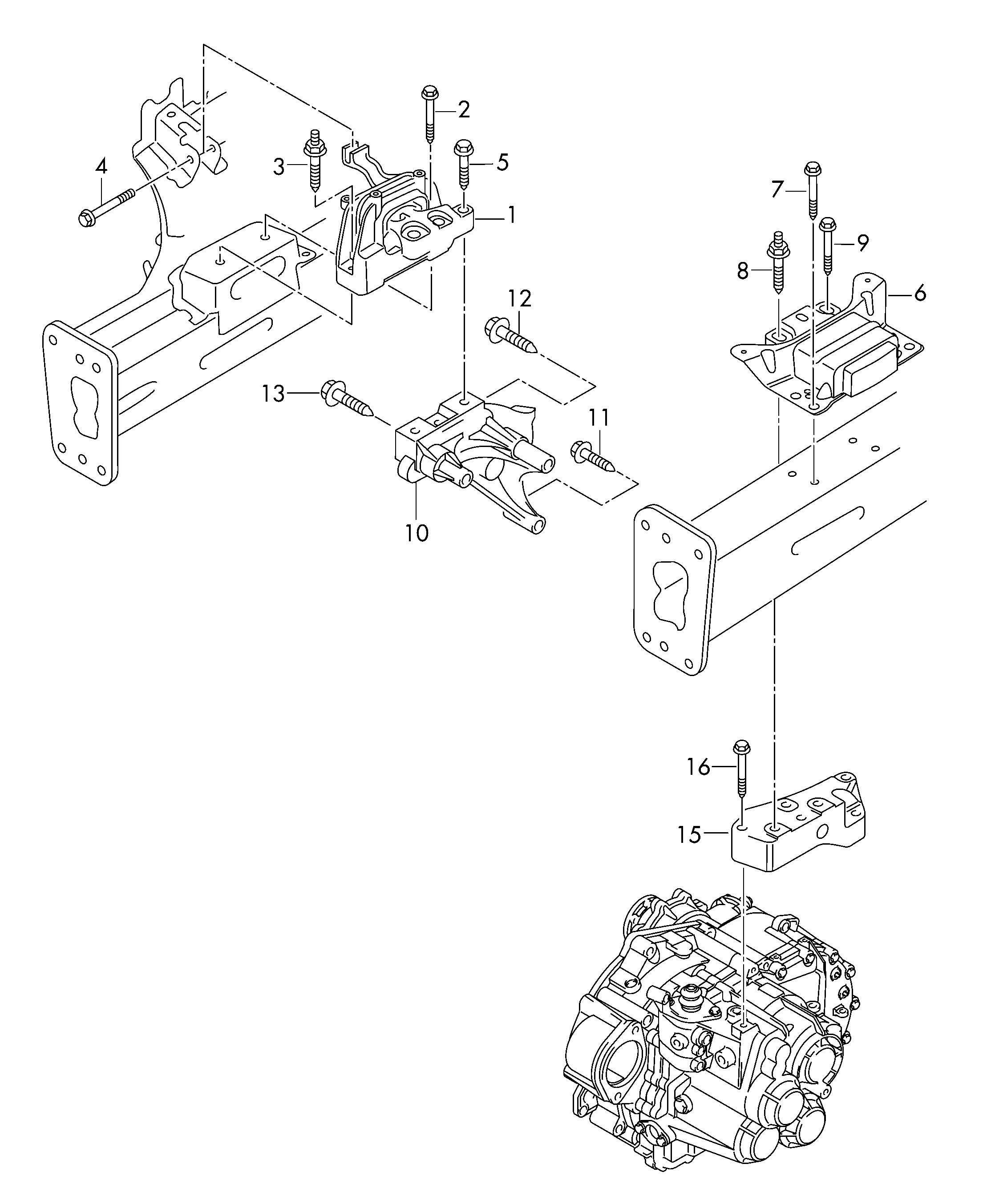 Skoda 5Q0 199 555 AS - Holder, engine mounting parts5.com