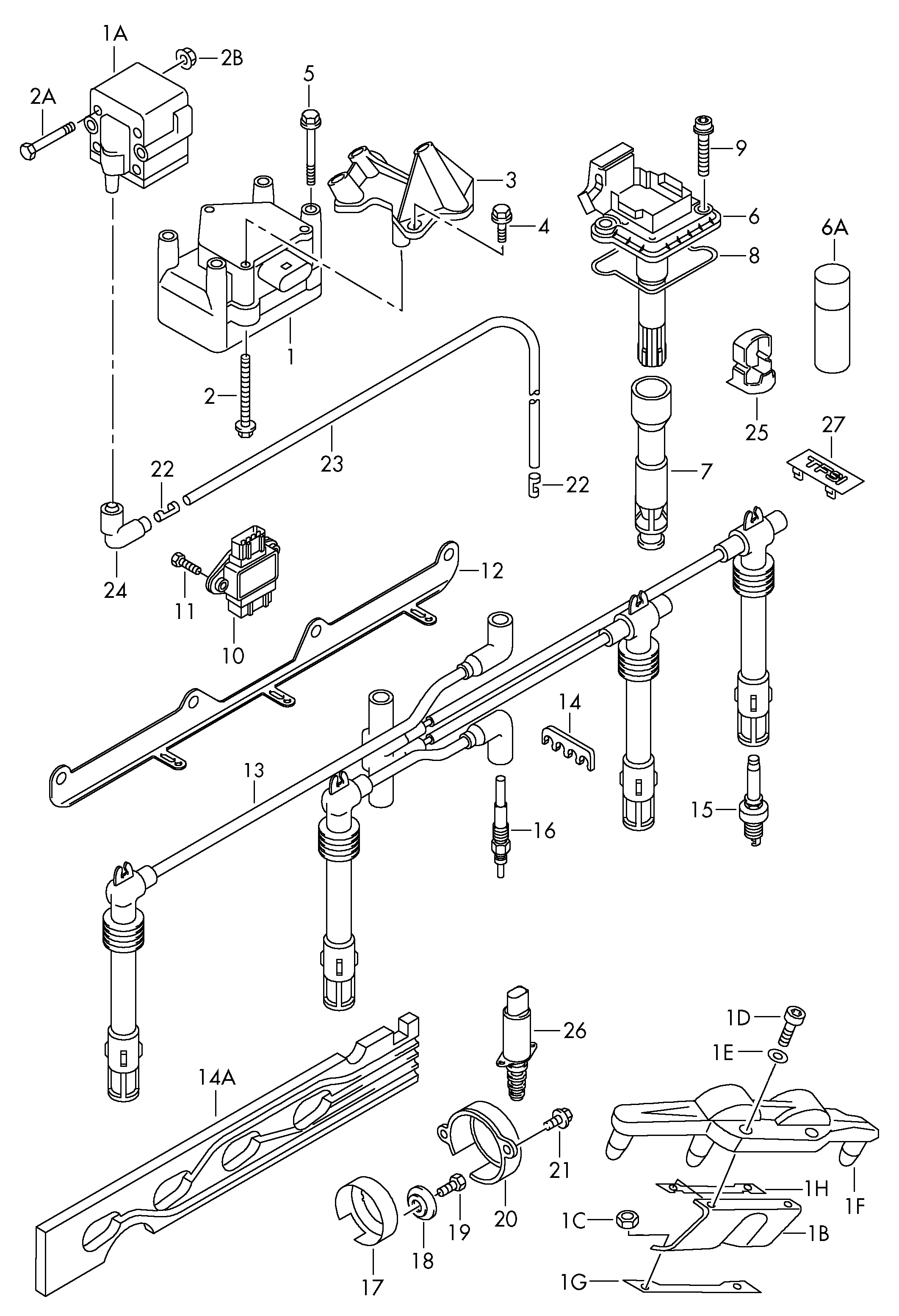 Lamborghini 06F 905 115 F - Ignition Coil parts5.com