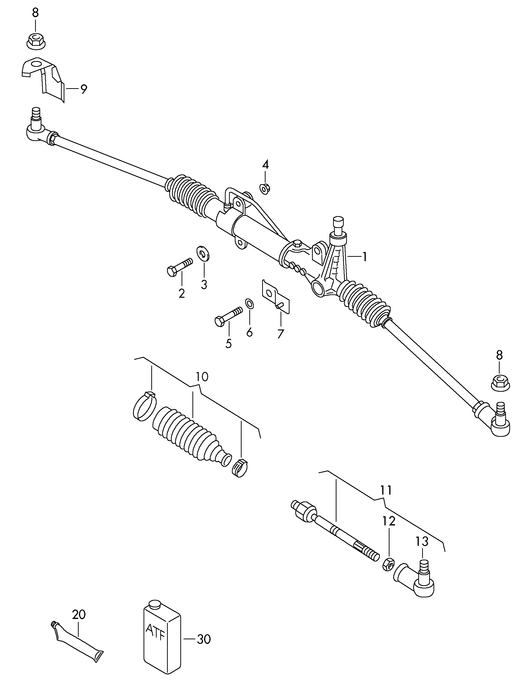 AUDI 2D0422803 - Осевой шарнир, рулевая тяга parts5.com