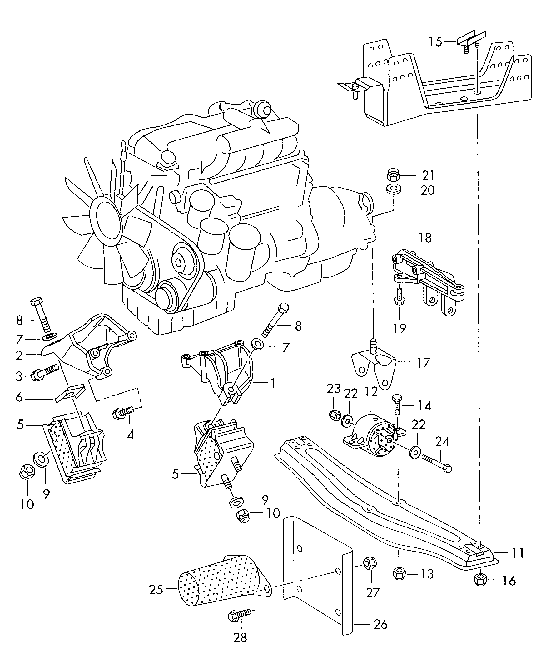 Porsche 2D0399201 - Mounting, manual transmission parts5.com