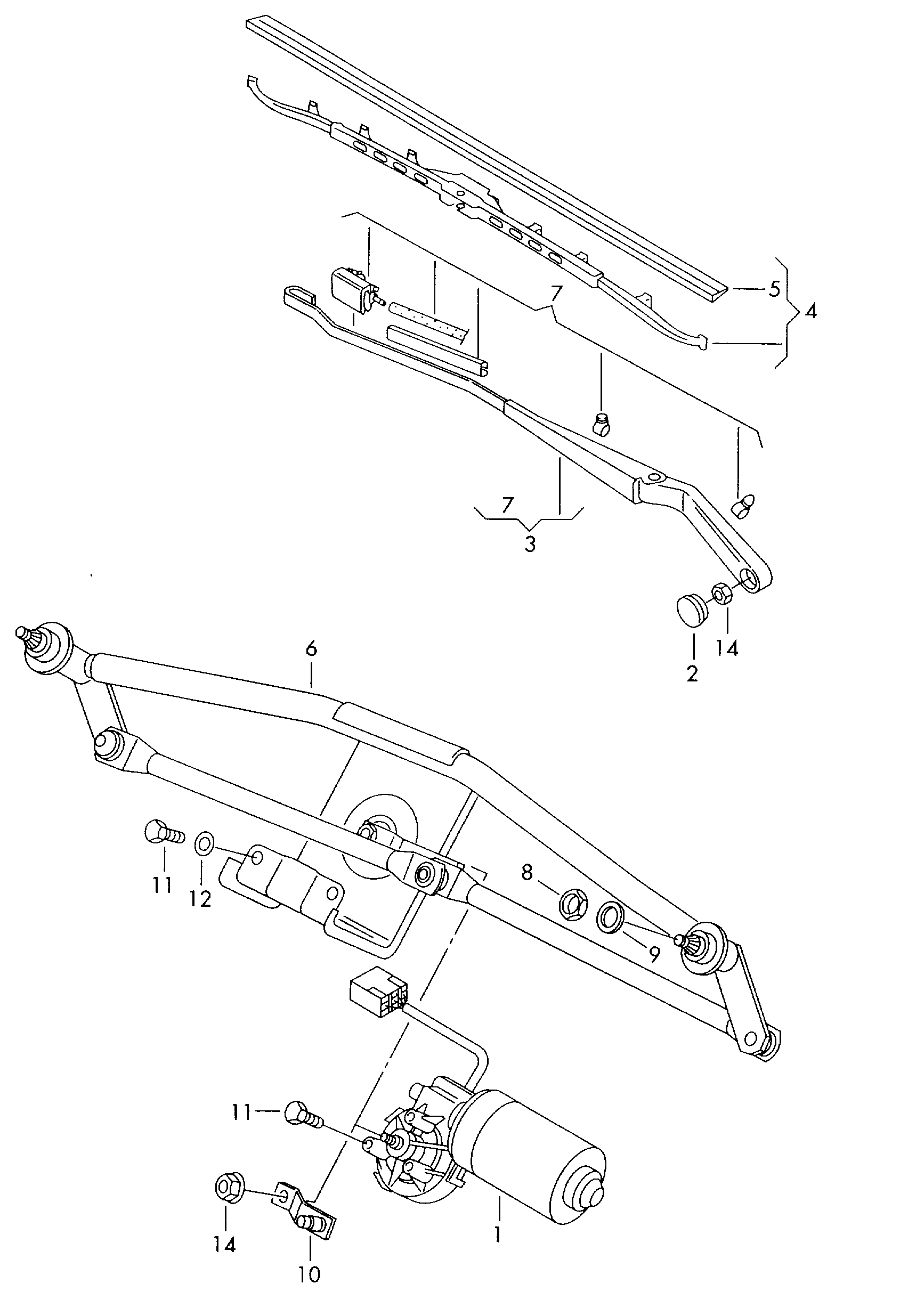 VAG 2D1955603 - Legaturi stergator parbriz parts5.com