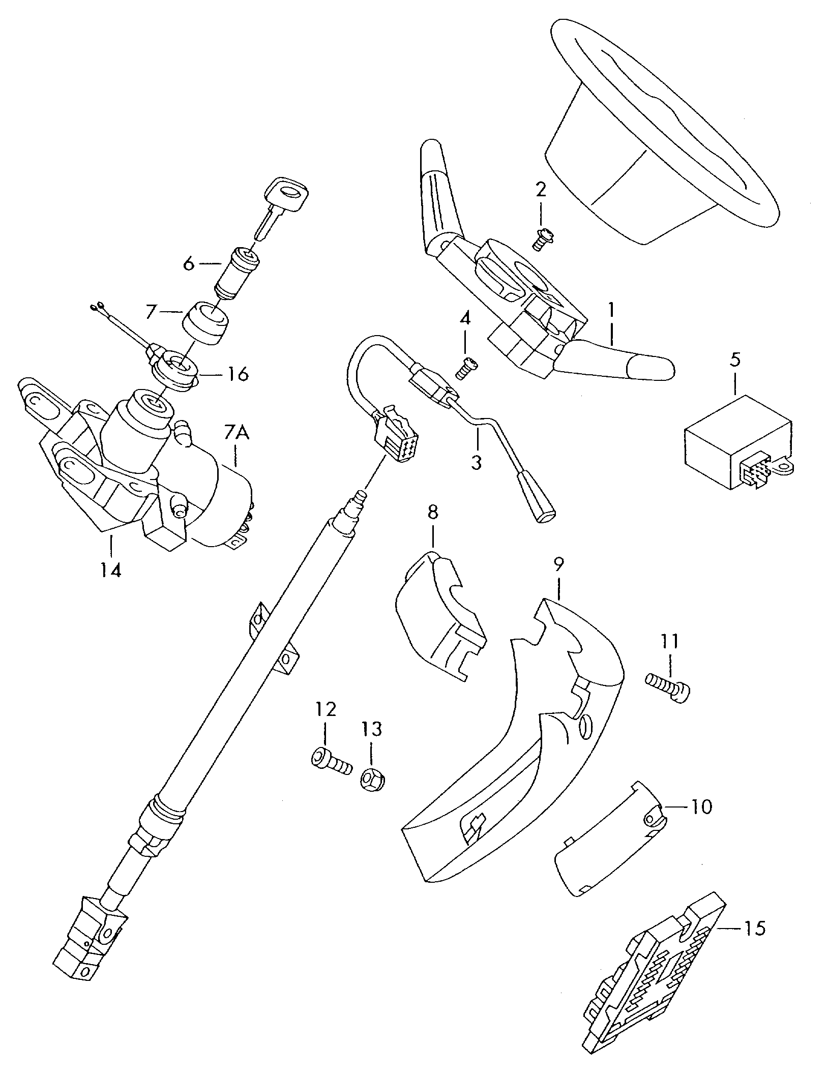 AUDI 2D0 953 503 - Comutator coloana directie parts5.com