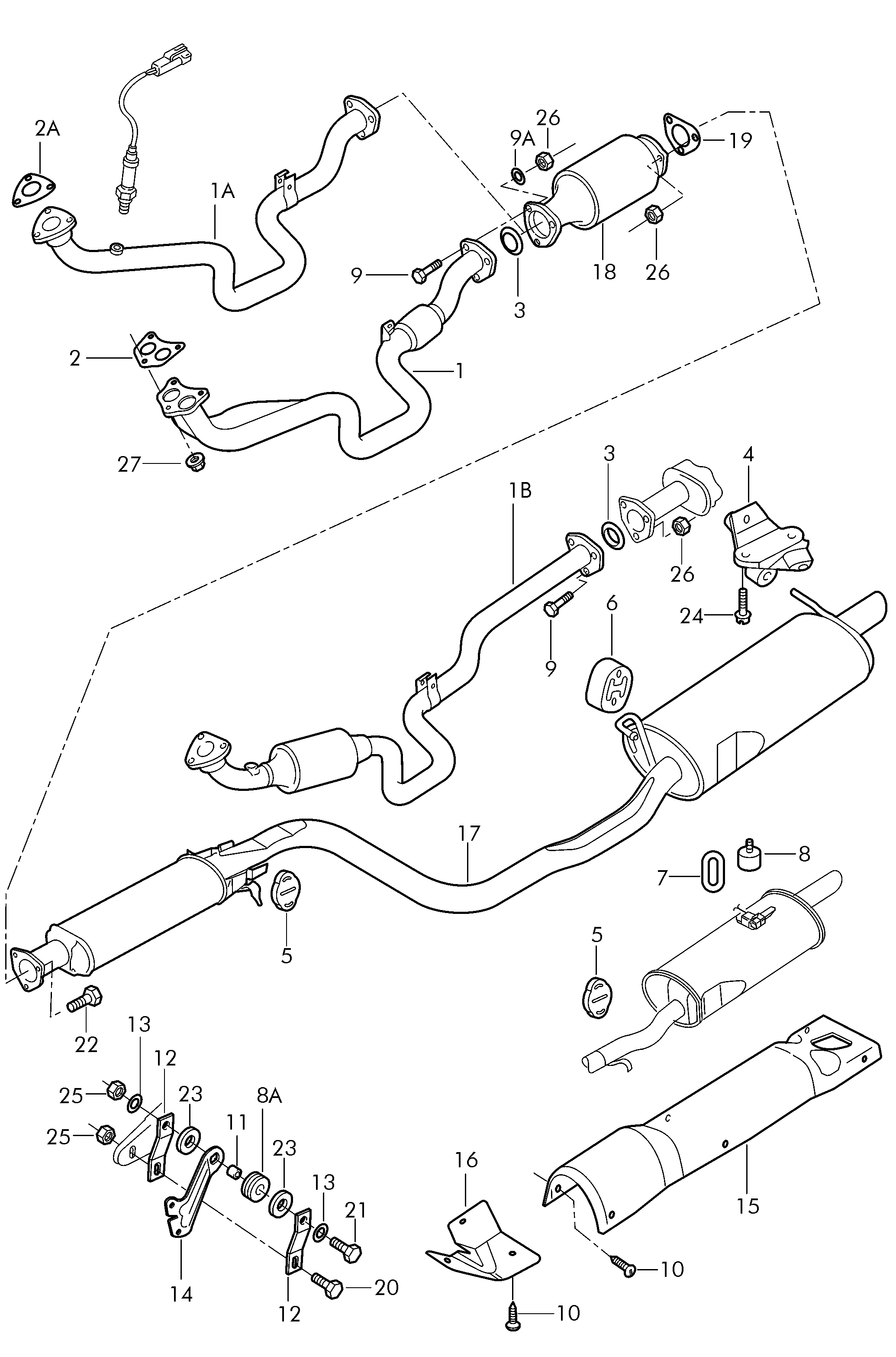 VW 823253147A - Drzalo, glusnik parts5.com