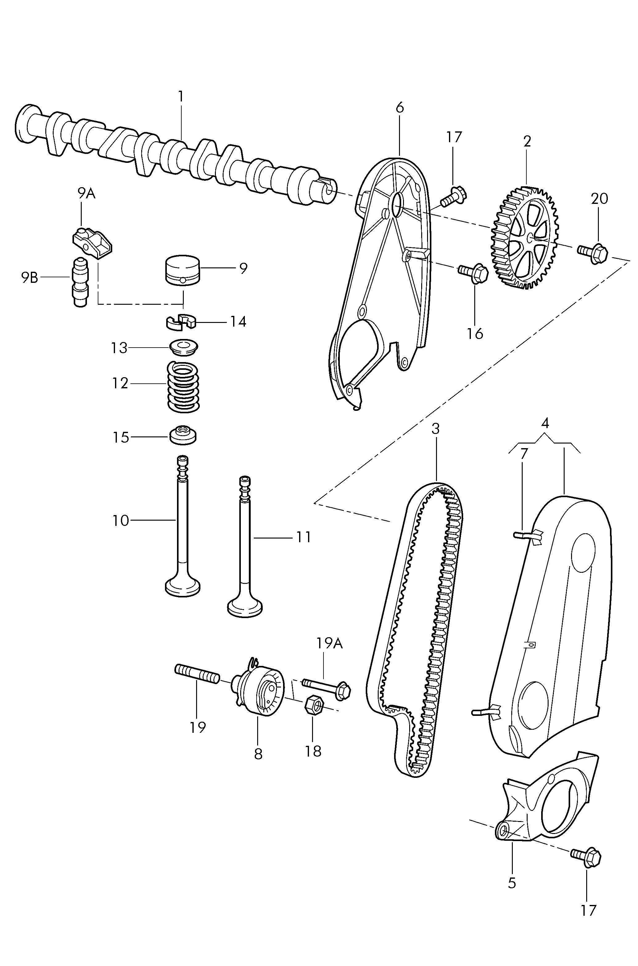 AUDI 030109119AB - Ангренажен ремък parts5.com