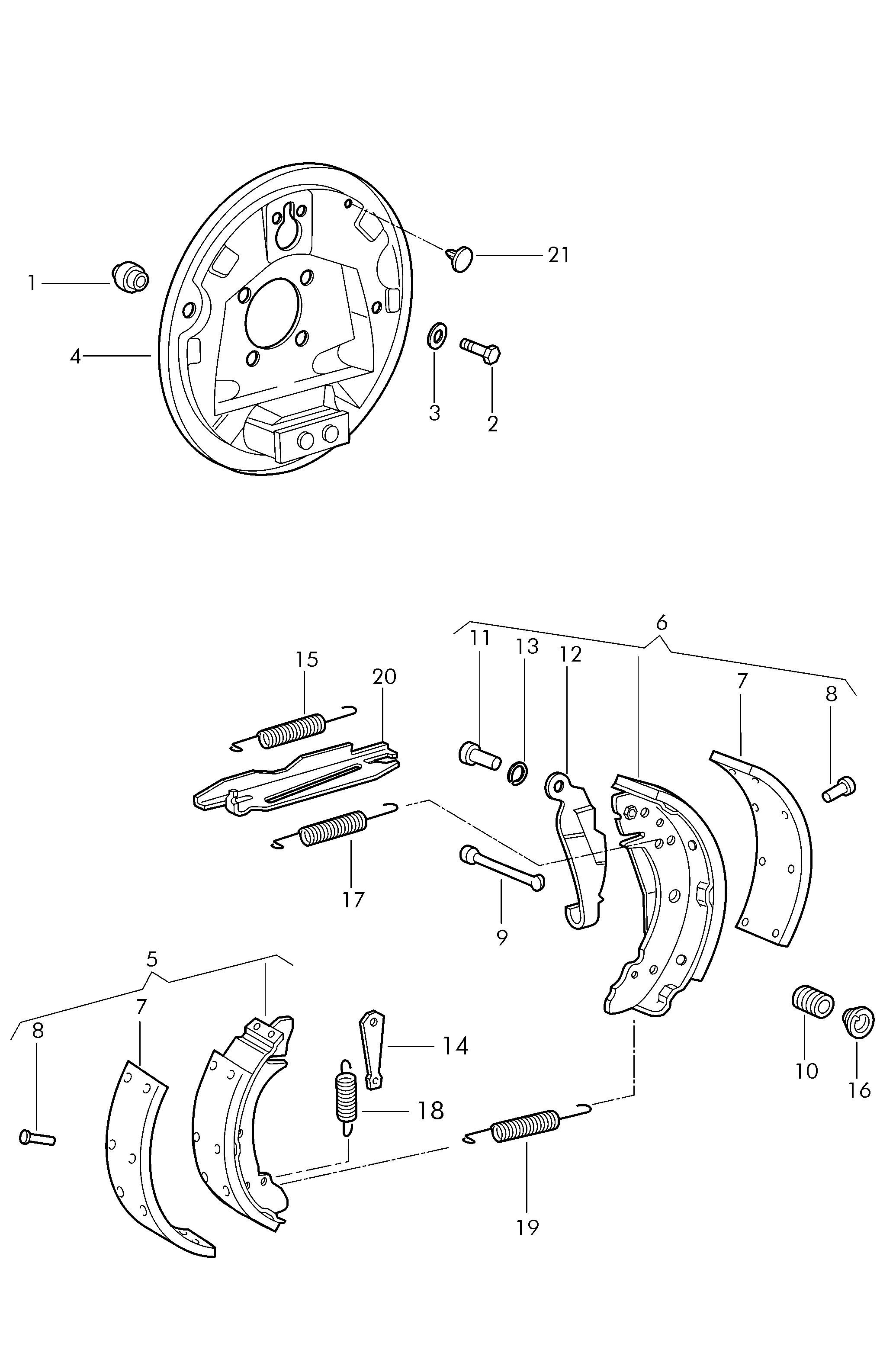 VAG 5U0698525B - Jeu de mâchoires de frein parts5.com