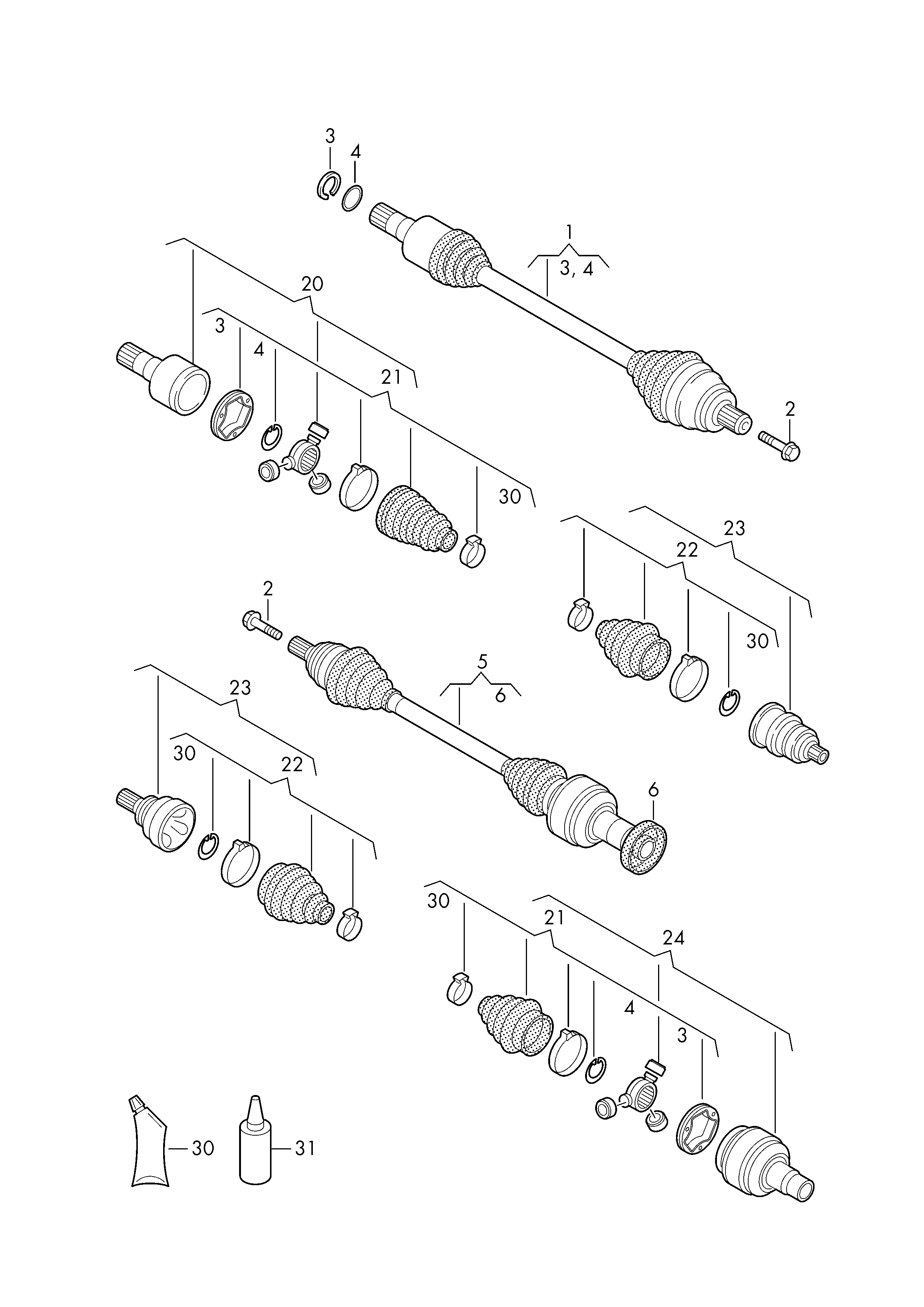 AUDI 5N0 498 099 D - Juego de articulación, árbol de transmisión parts5.com