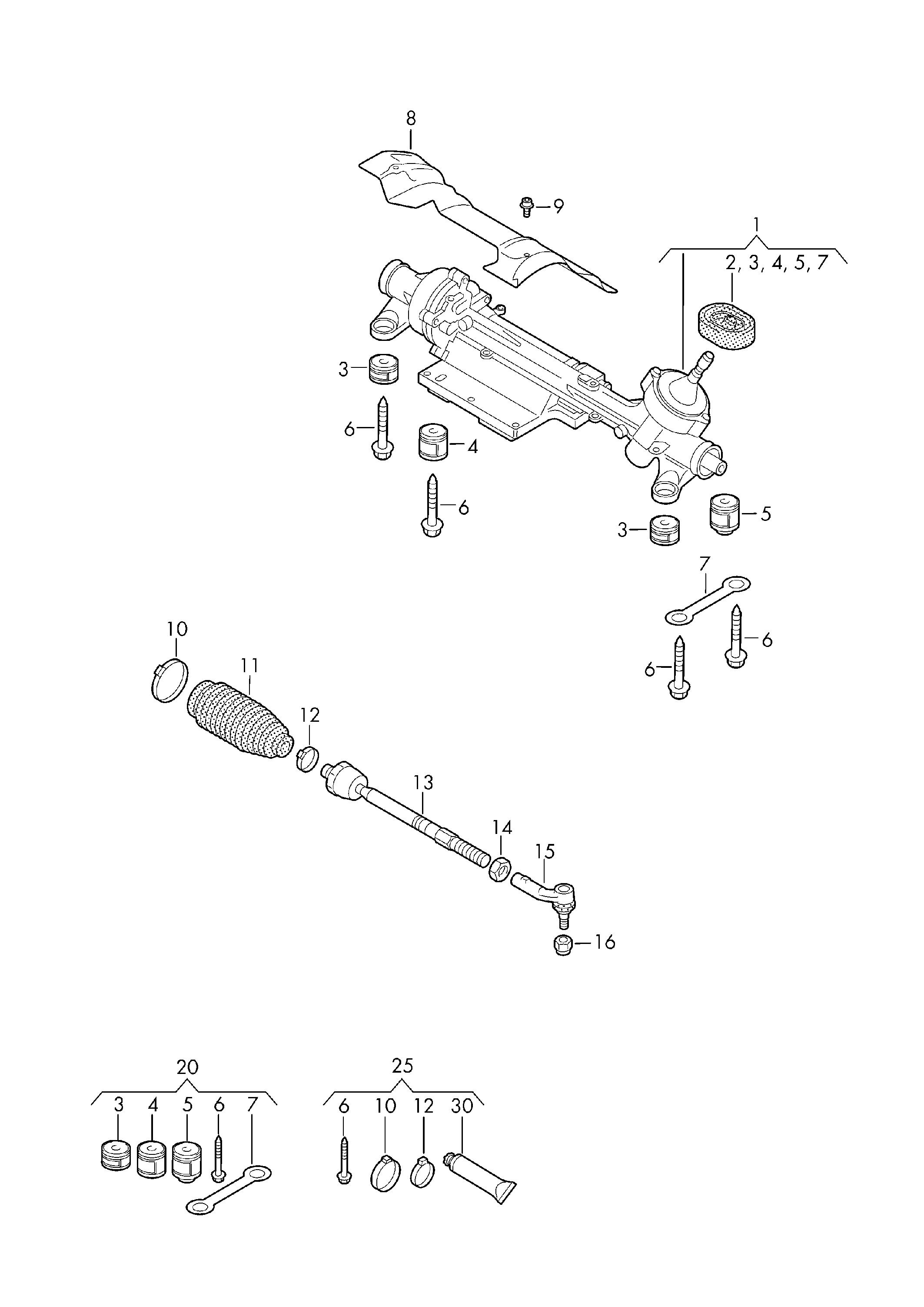 AUDI 1K0 423 831B - Burduf cauciuc, directie parts5.com