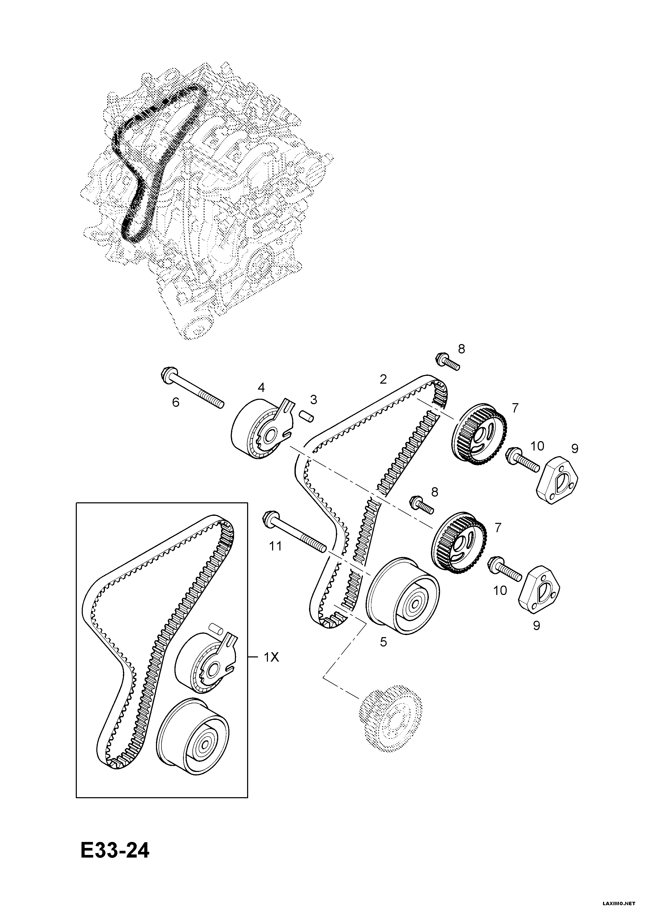 Opel 44 31 762 - Zestaw paska rozrządu parts5.com